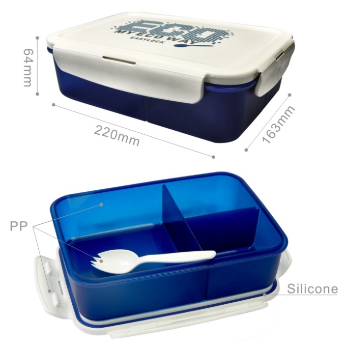 Easylock Stackable Compartment Lunch Boxes with Spoons